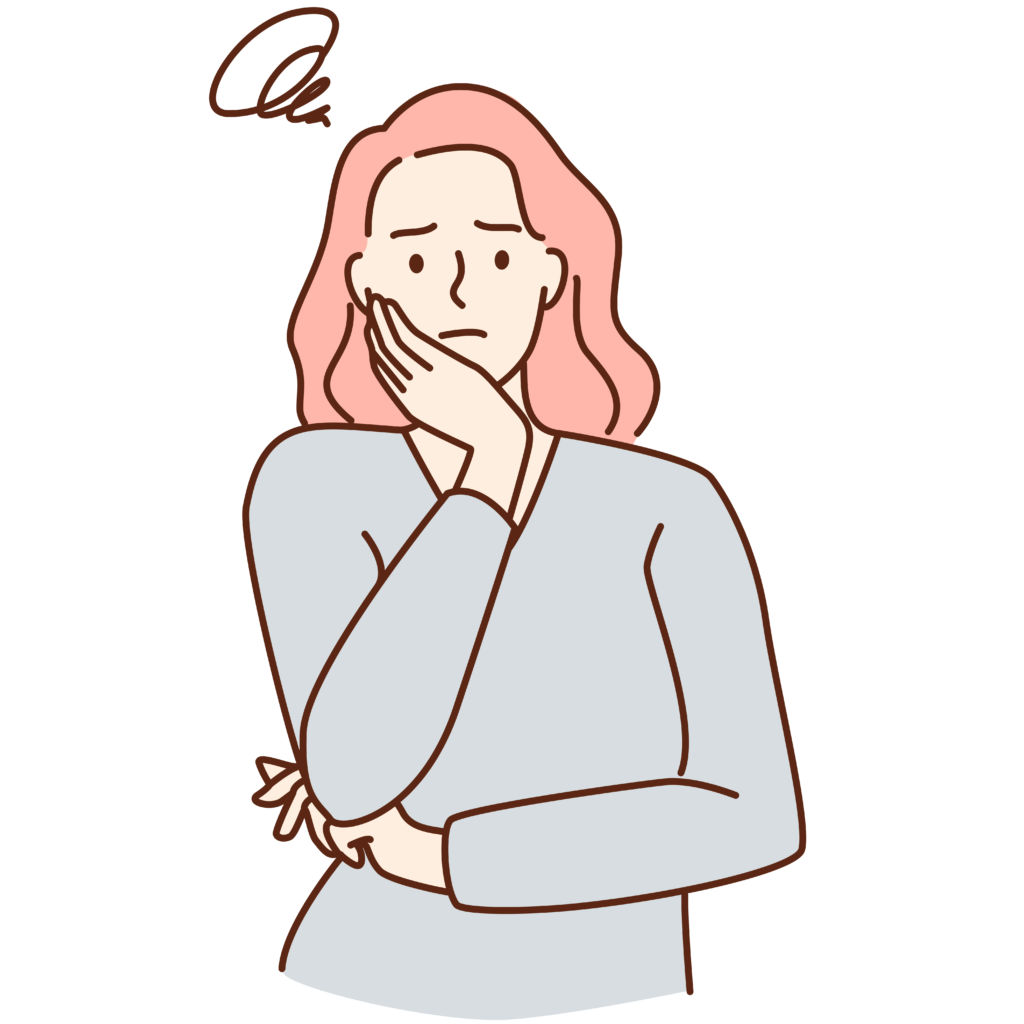 将来や就職に不安を感じている女性のイメージイラスト