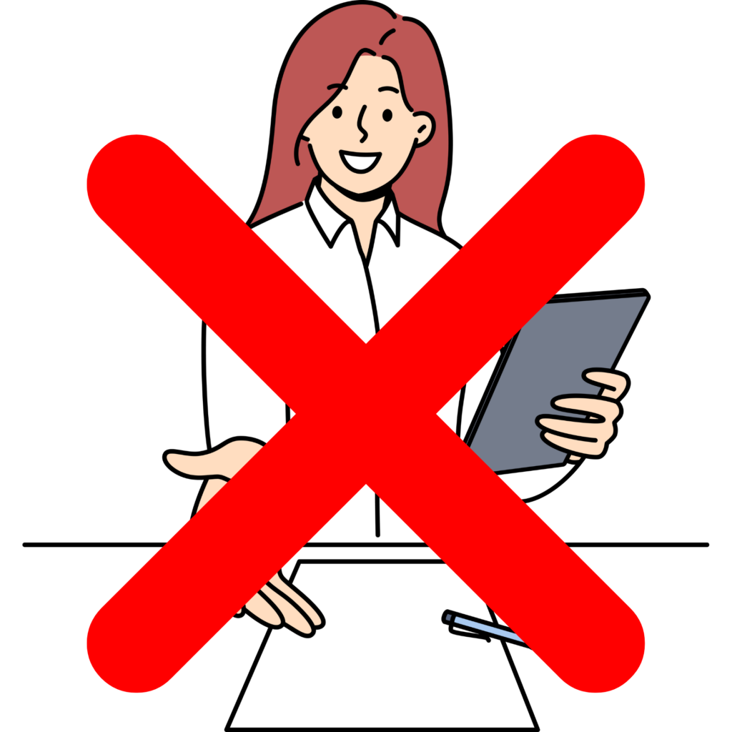 勧誘を行わないことを示すイラスト